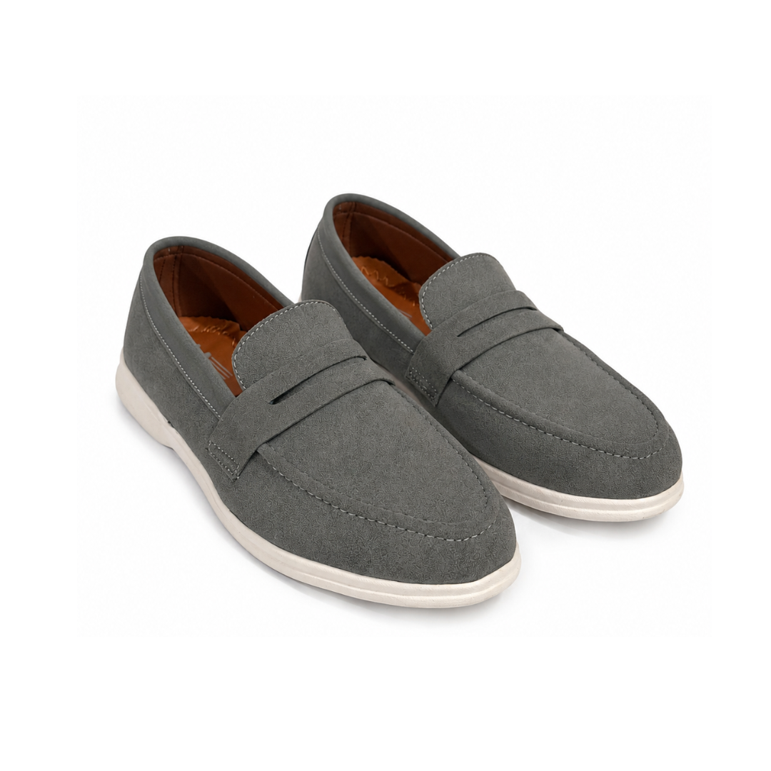 Steel Grey Penny Loafers