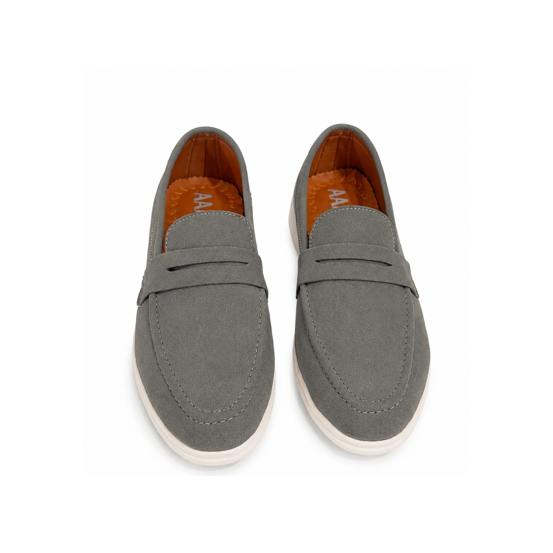 Steel Grey Penny Loafers