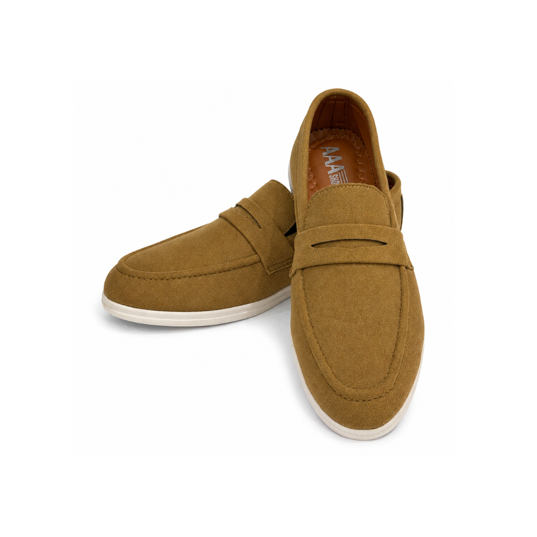 Sand Beige Penny Loafers