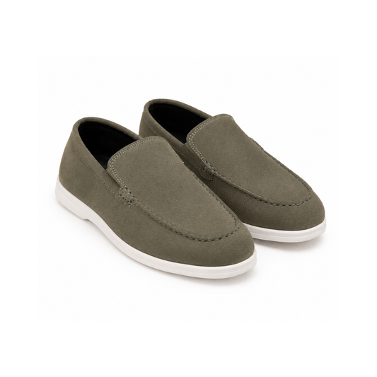 Olive Grey Casual Loafers